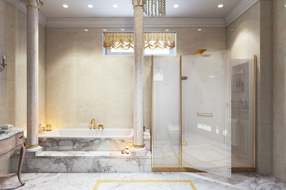 Душевая кабина в классическом стиле