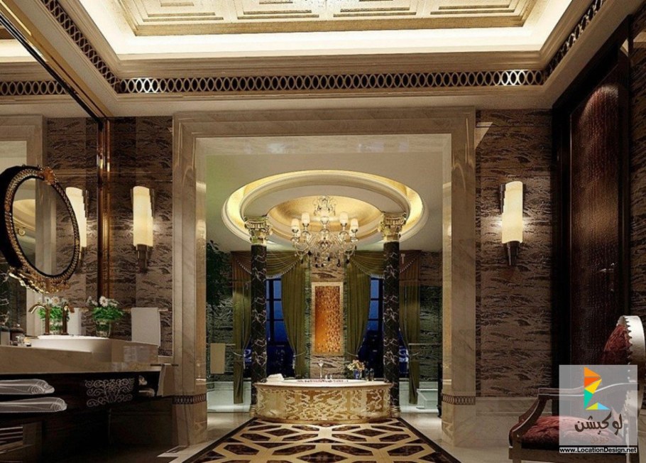 Колонны в интерьере ванной