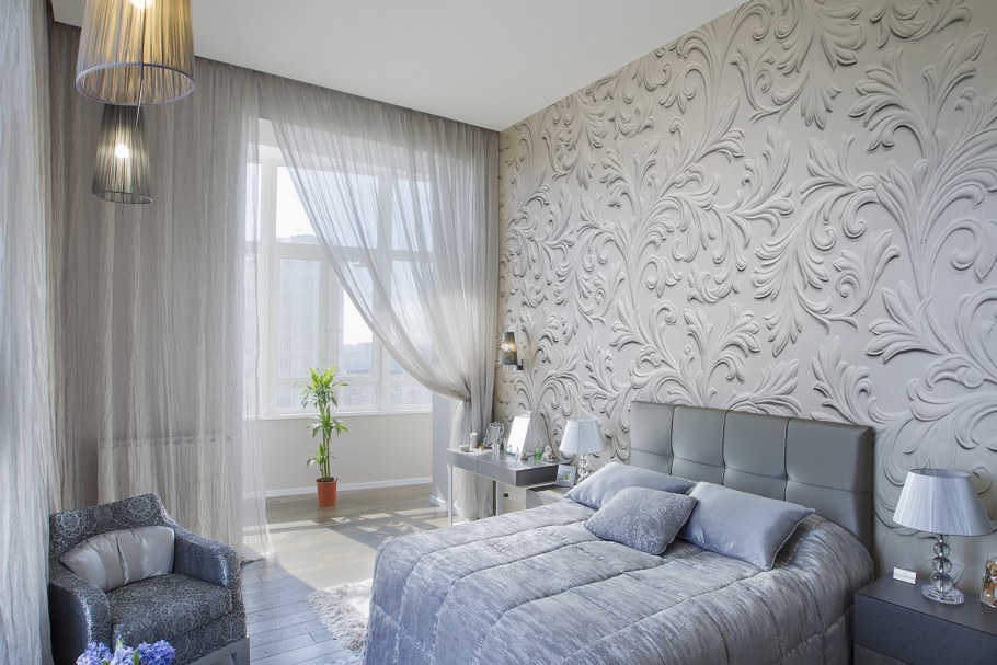 Спальня в жемчужных тонах