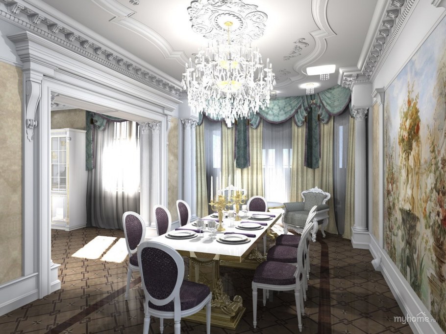 Интерьер столовой в классическом стиле