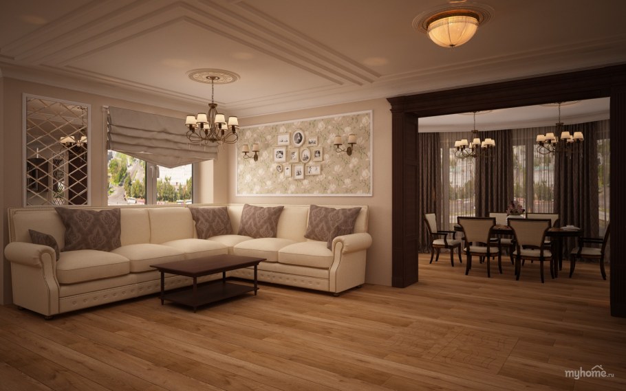 Гостиная в коттедже