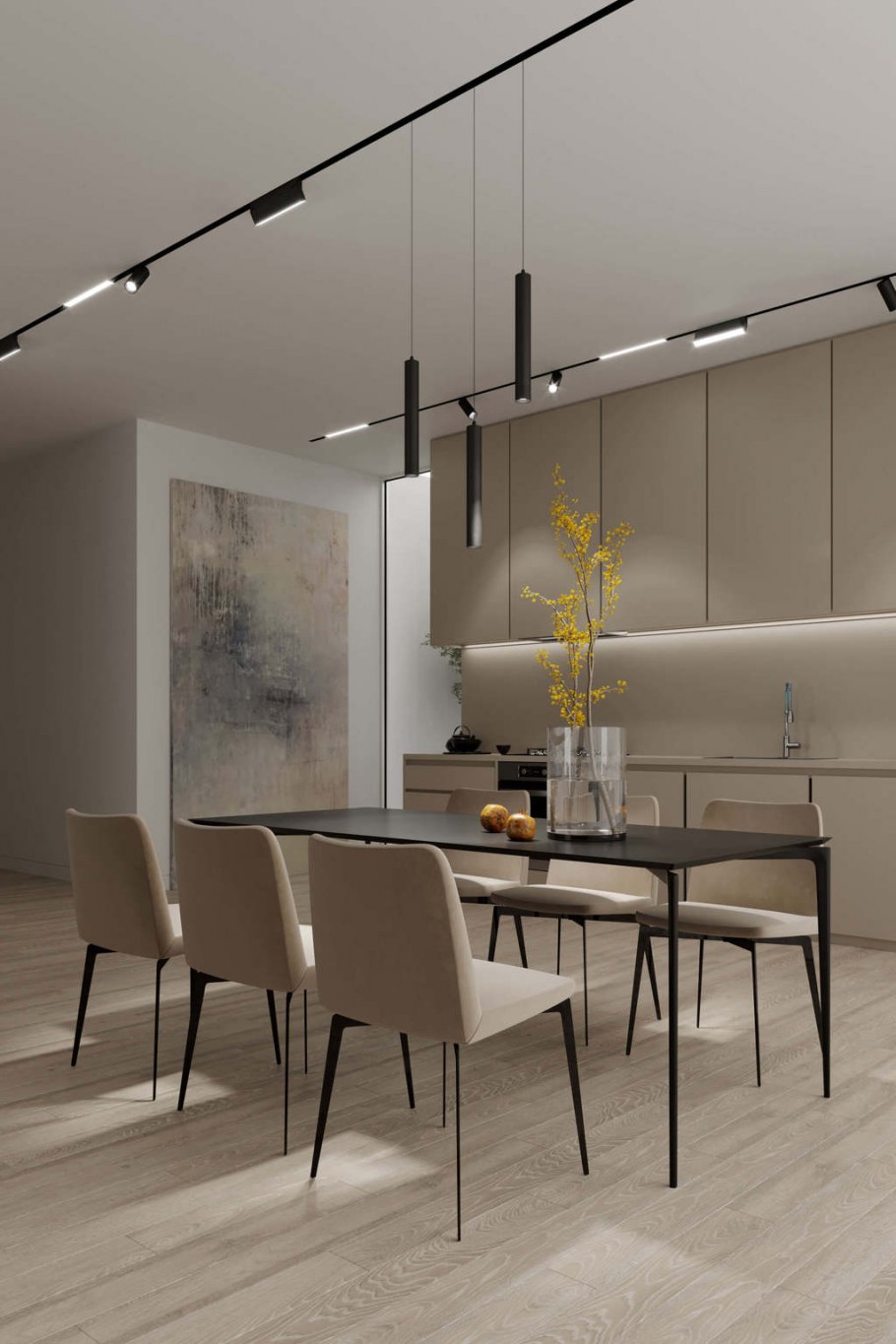 Трековое освещение в гостиной