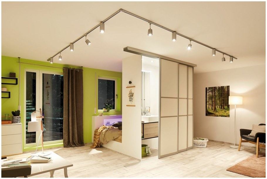 Светильники трековые потолочные в интерьере