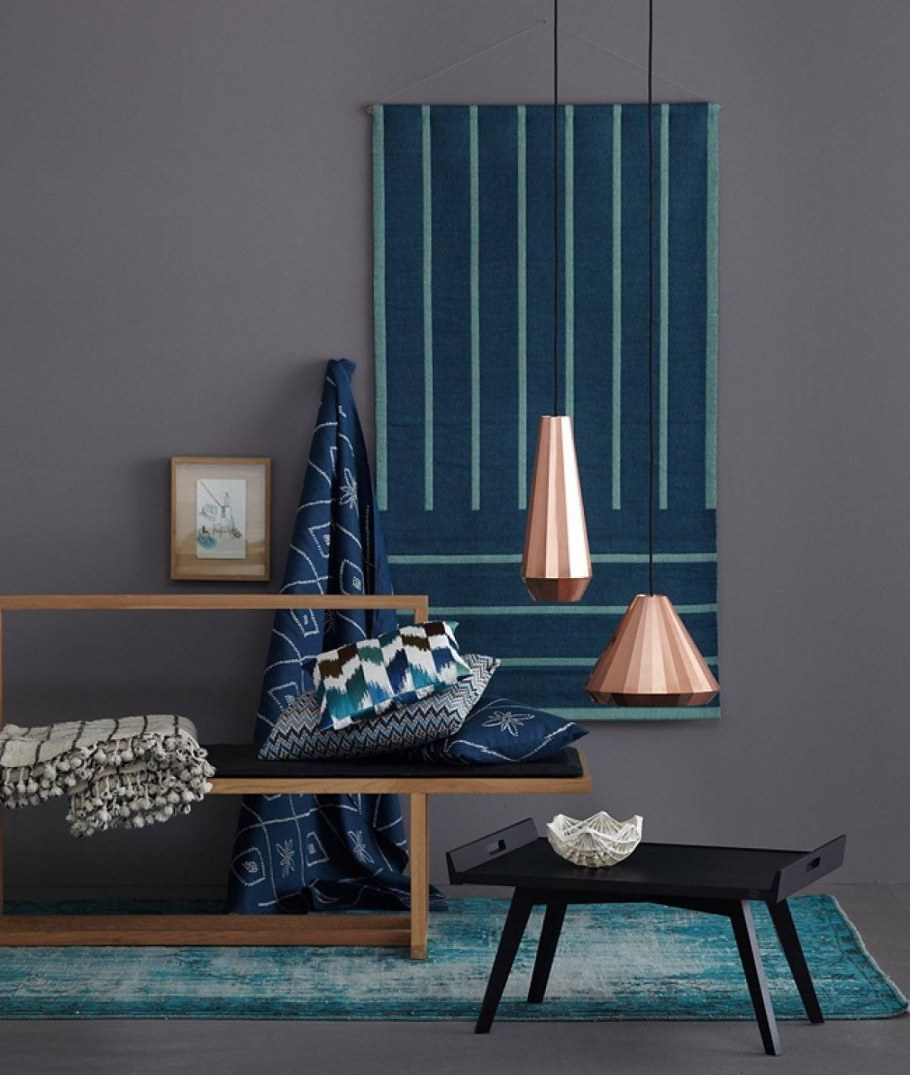 Сочетание серого и синего в интерьере