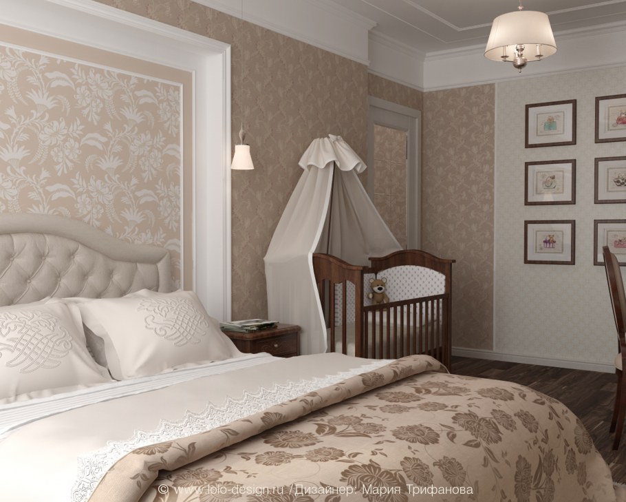 Обои для спальни в бежевых тонах