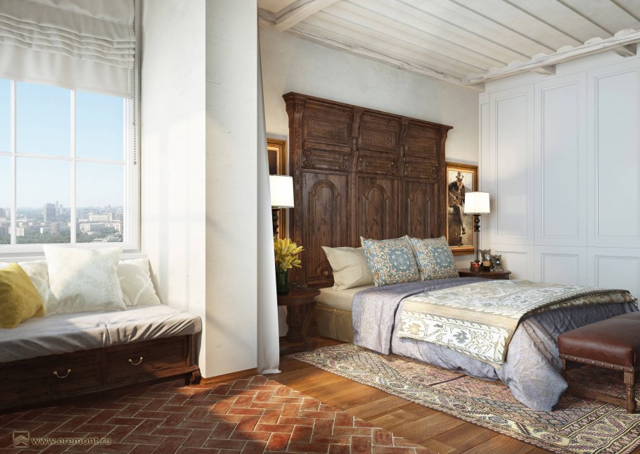 Угловой интерьер комнаты