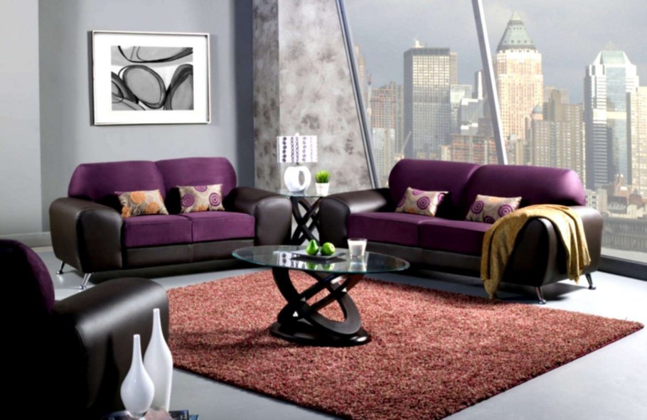Диван коричневый с сиреневым