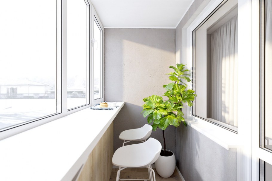 Отделка лоджии с панорамным остеклением