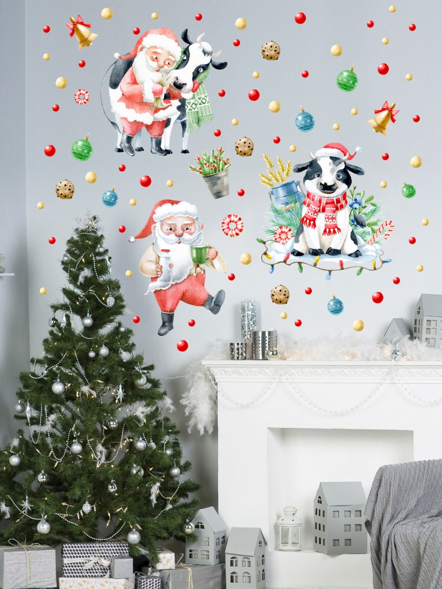 Украшение стены новогодней тематикой