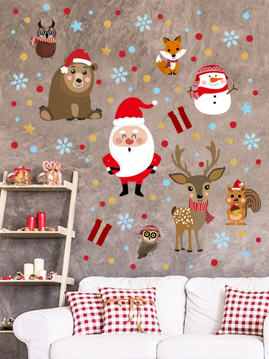 Украшение стены на новый год