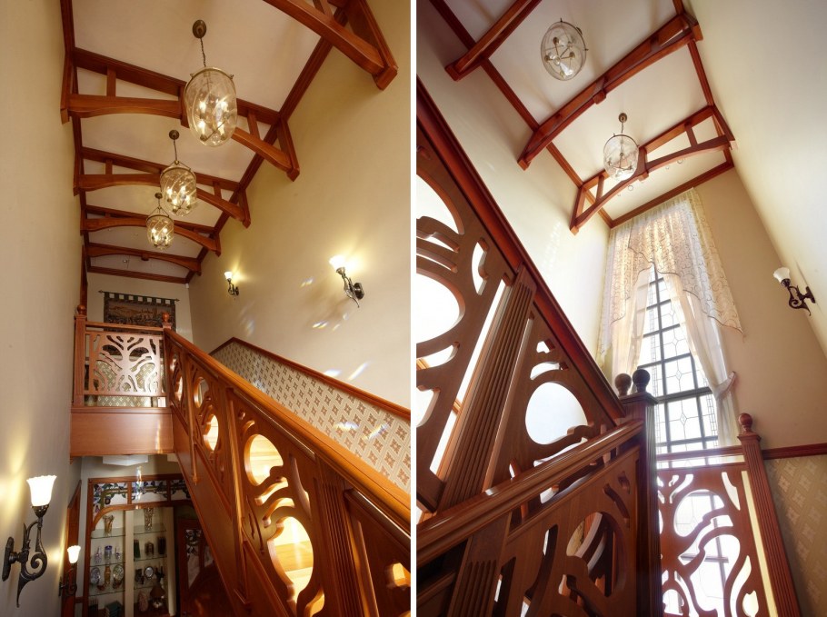 Деревянная лестница в английском стиле