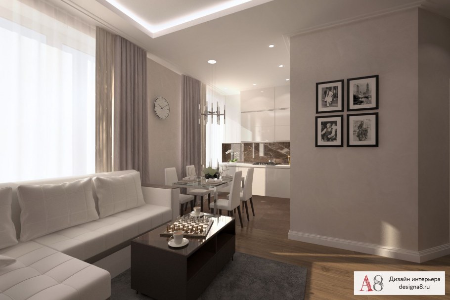 Гостиная в двухкомнатной квартире