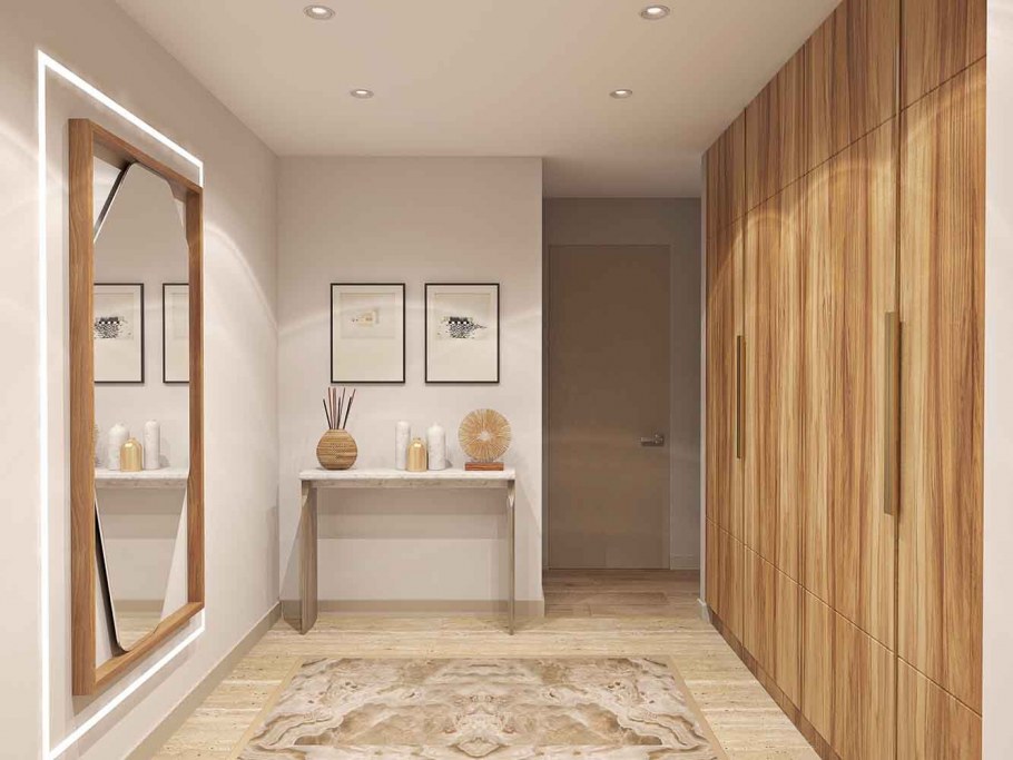 Прихожая в теплых тонах