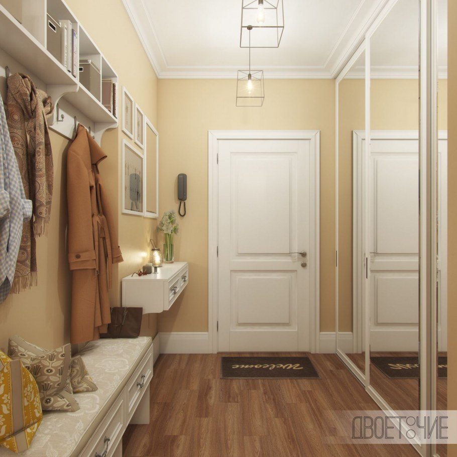 Прихожая в пастельных тонах