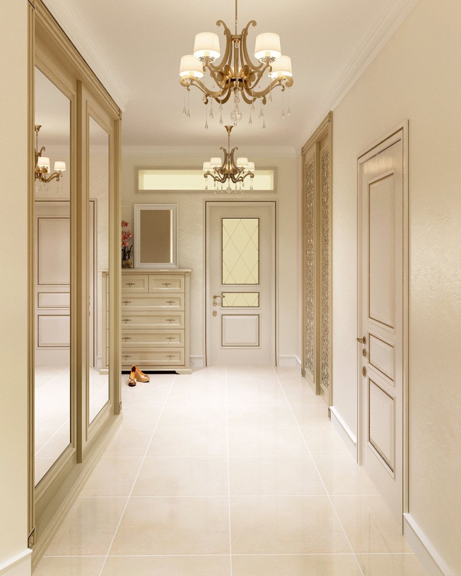 Бежевая прихожая интерьер