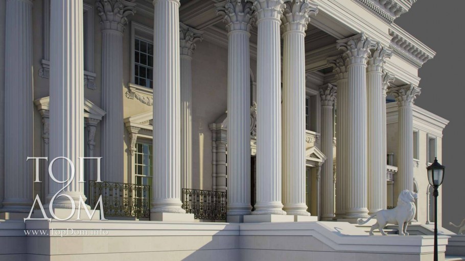 Белое здание с колоннами