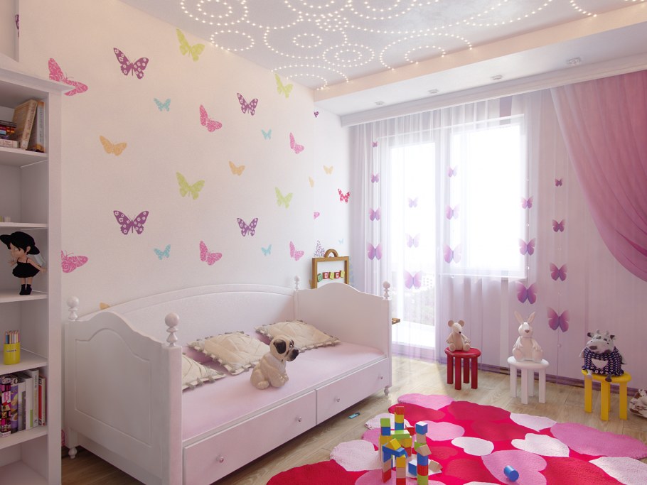 Стены в детской для девочки