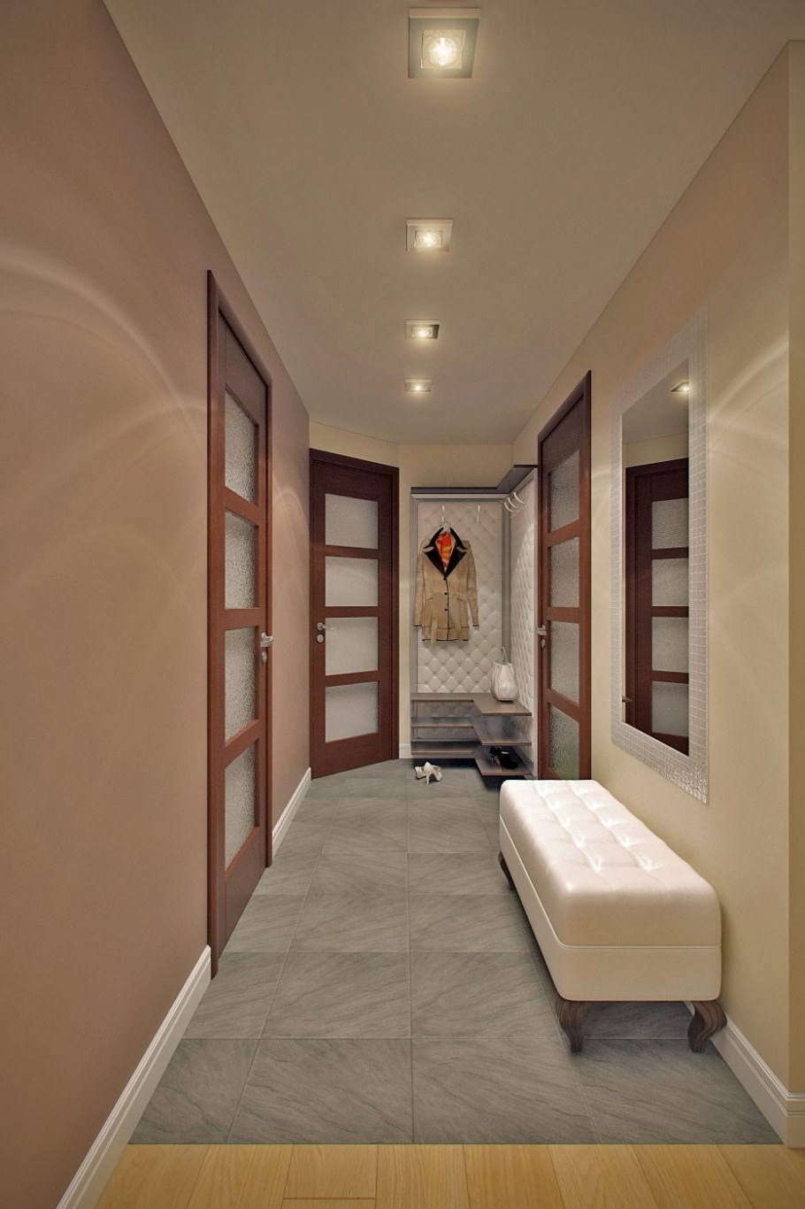 Бежевый узкий коридор