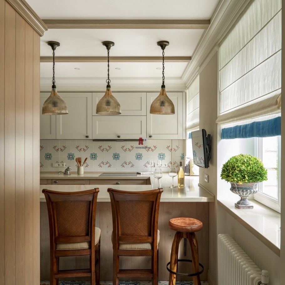 Маленькая ванная в средиземноморском стиле