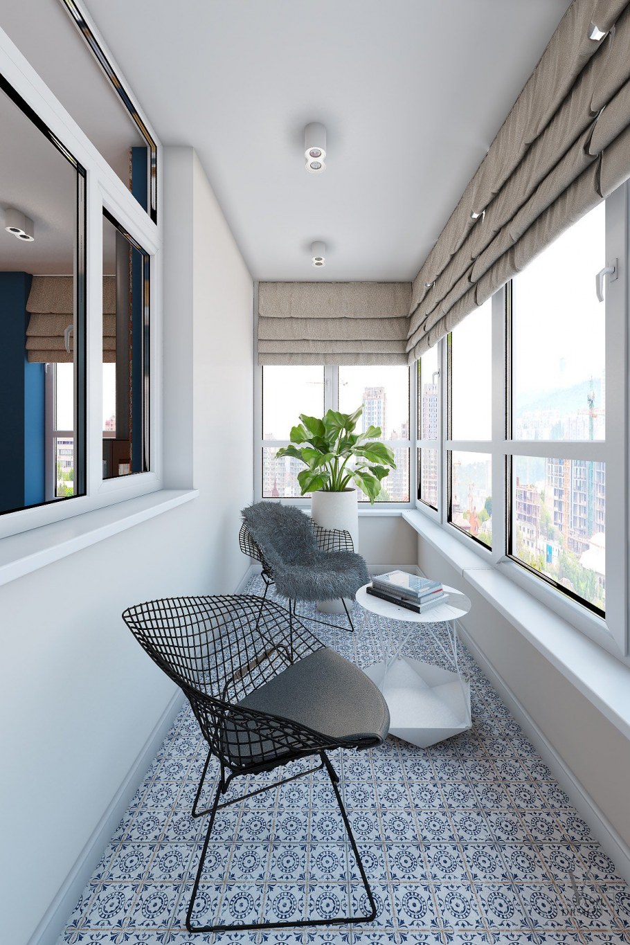 Интерьер полукруглого балкона