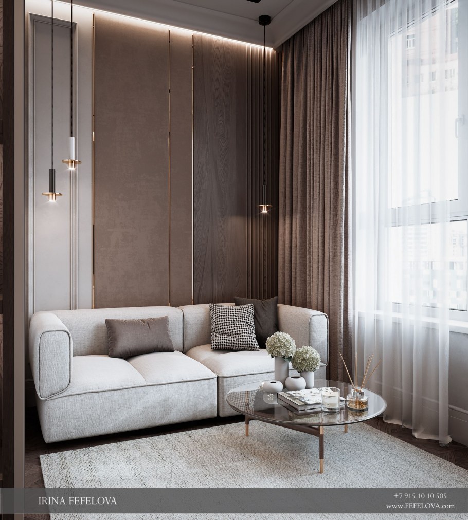 Дизайн проекты Мосфильмовская гостиной Ирины Фефеловой