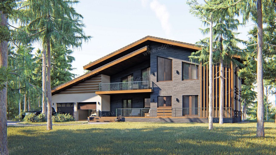 Дом в стиле Шале Модерн