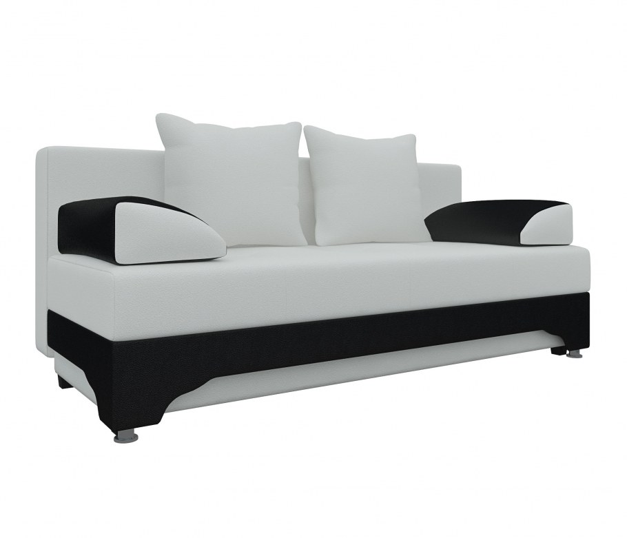 Диван прямой ник-2 белыйчерный