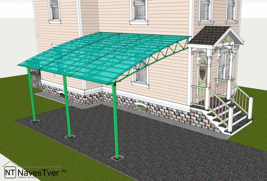 Навес над ступеньками