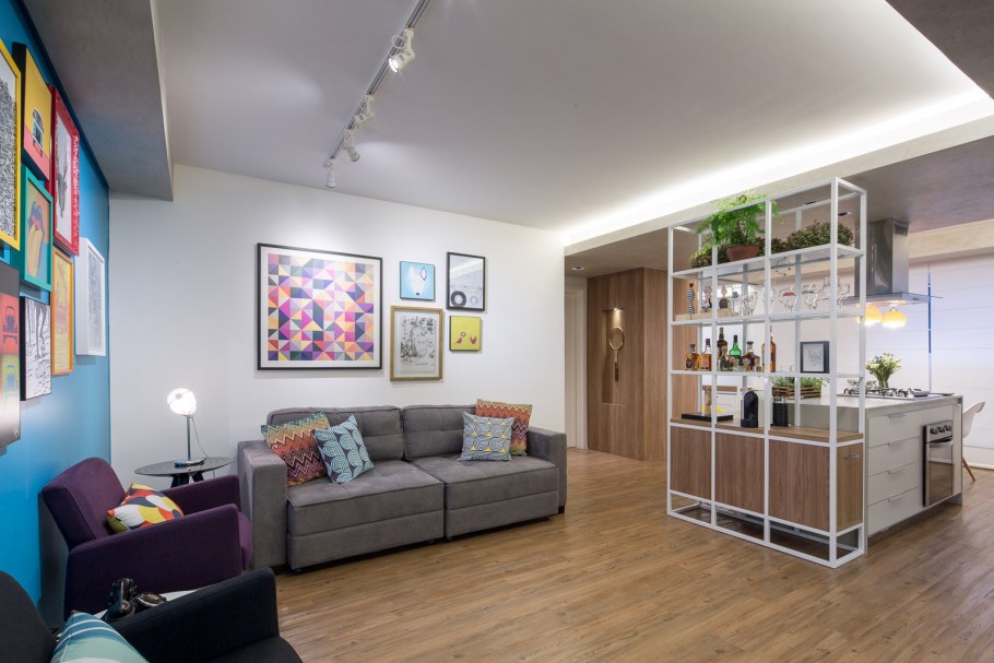 Перегородка в гостиной для зонирования