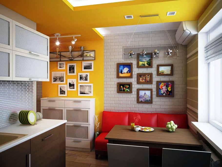 Интерьер небольшой кухни