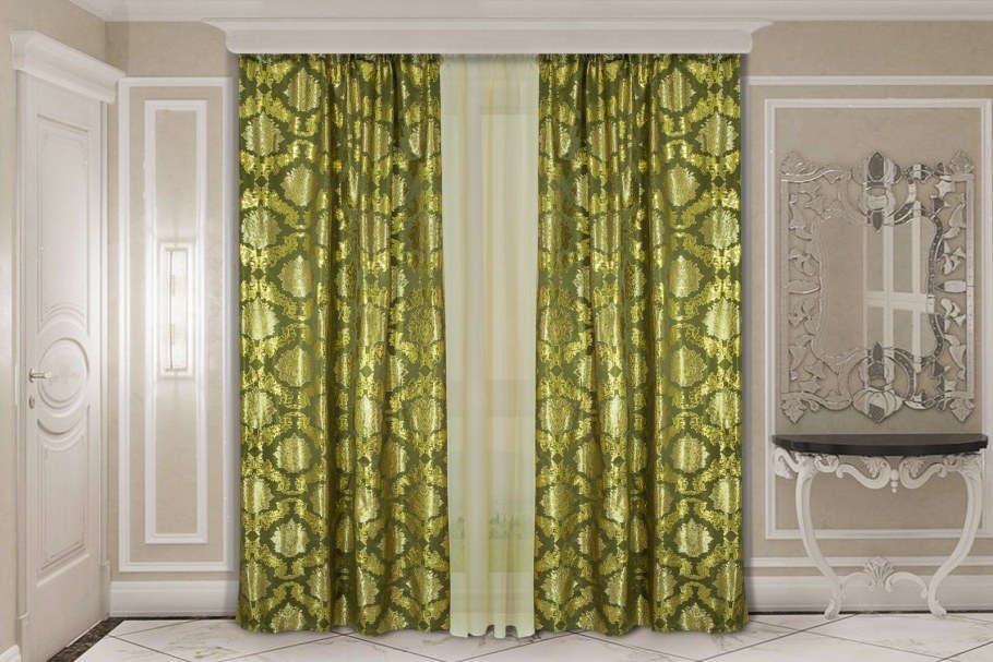 Комплект штор Злата Корунка зелёный
