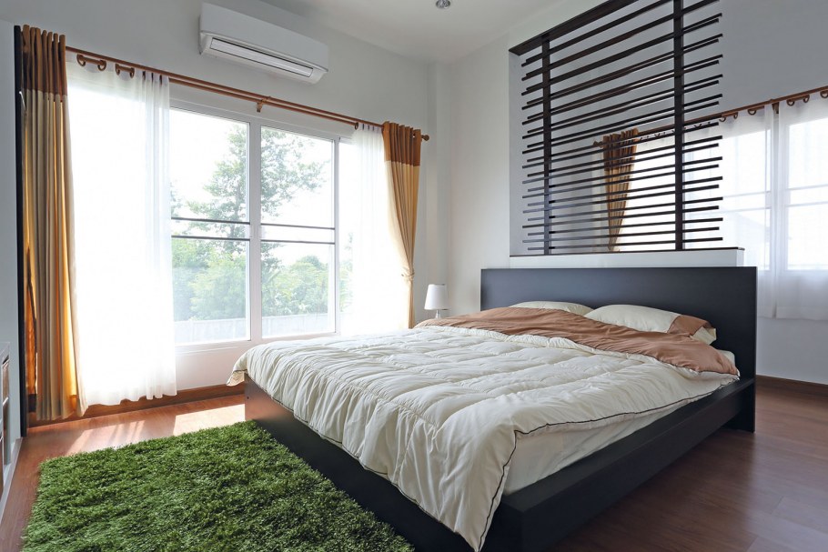 Кондиционер в интерьере спальни