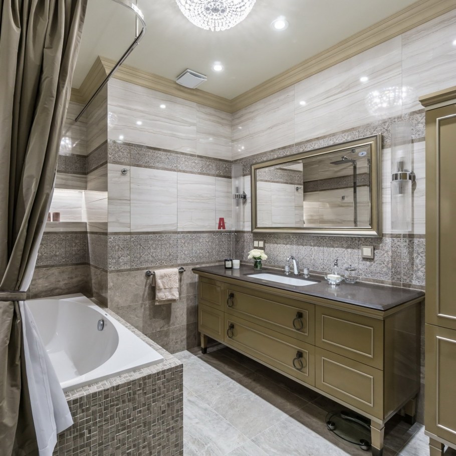 Неоклассика ванная комната 5 кв