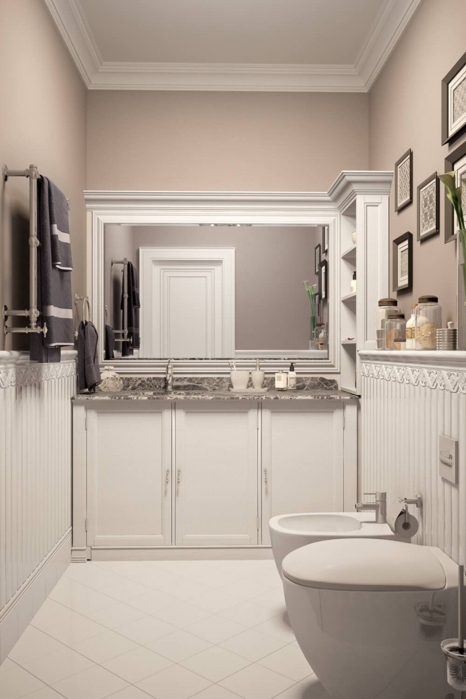 Ванная в стиле американская классика