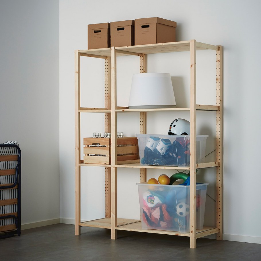 Ивар 2 секции/полки сосна 134x50x226 см