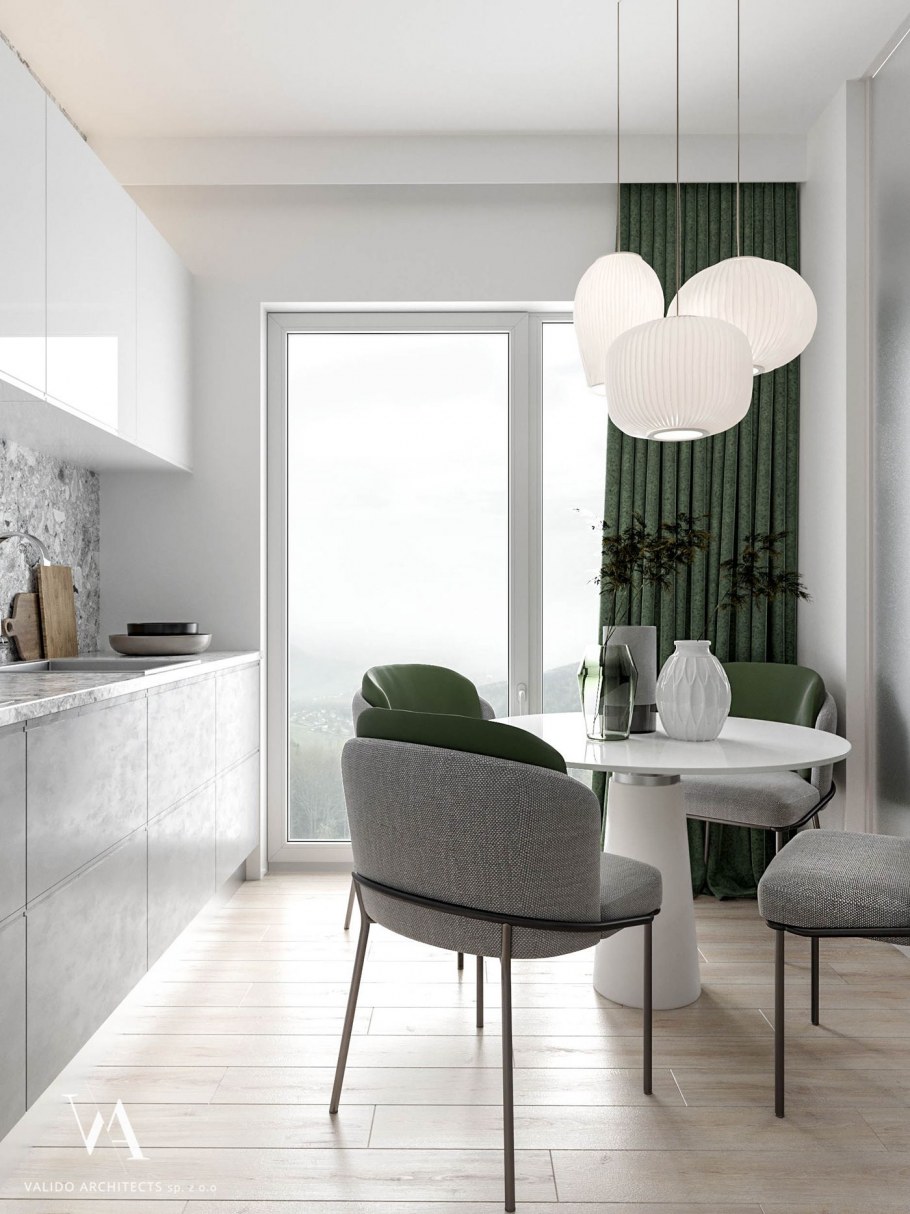 Кухня с зелеными акцентами