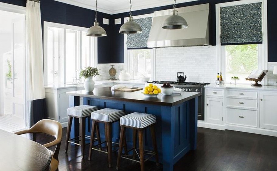 Кухни в голубых и белых тонах в хрущевке