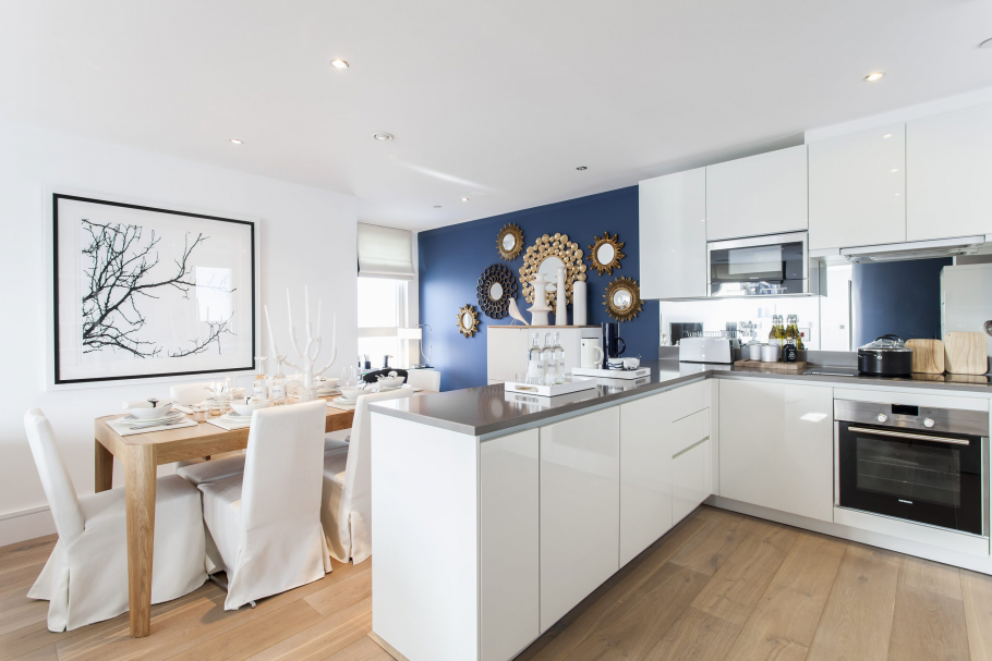 Кухня в голубых тонах