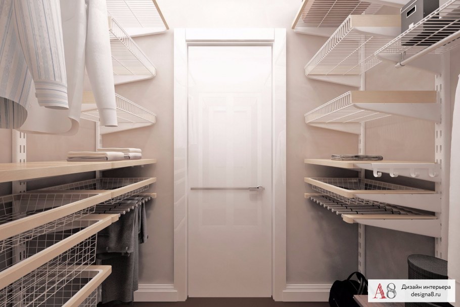 Интерьер гардеробной комнаты 3 кв.м