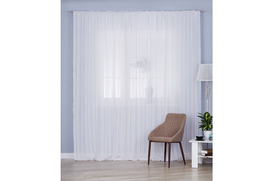 Штора тюлевая Sanpa Аманда вуаль на шт.ленте 300х260см белая