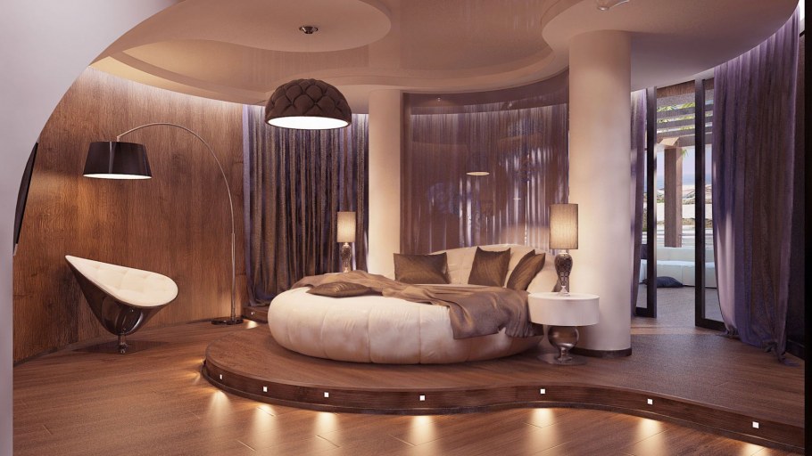 Огромная круглая кровать