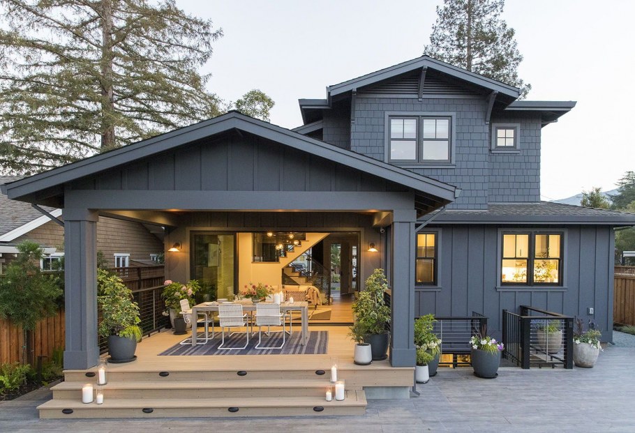 Веранда загородного Скандинавия