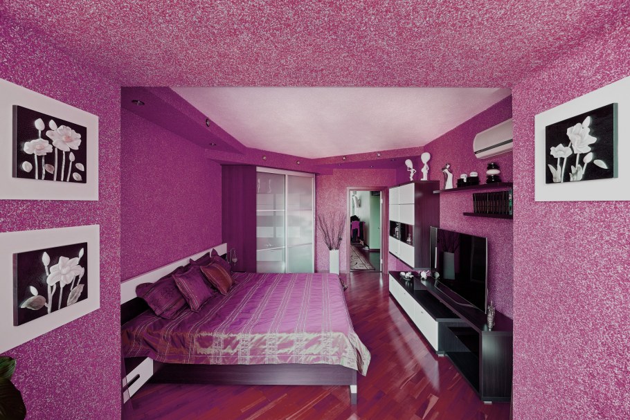 Жидкие обои цвета в интерьере