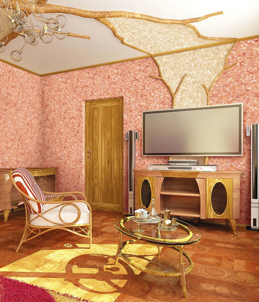 Шёлковая штукатурка в интерьере