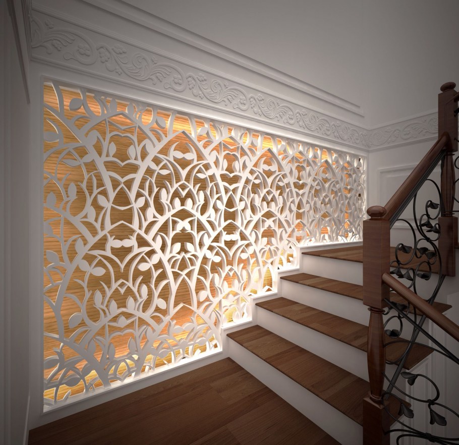 Резные перегородки для лестницы