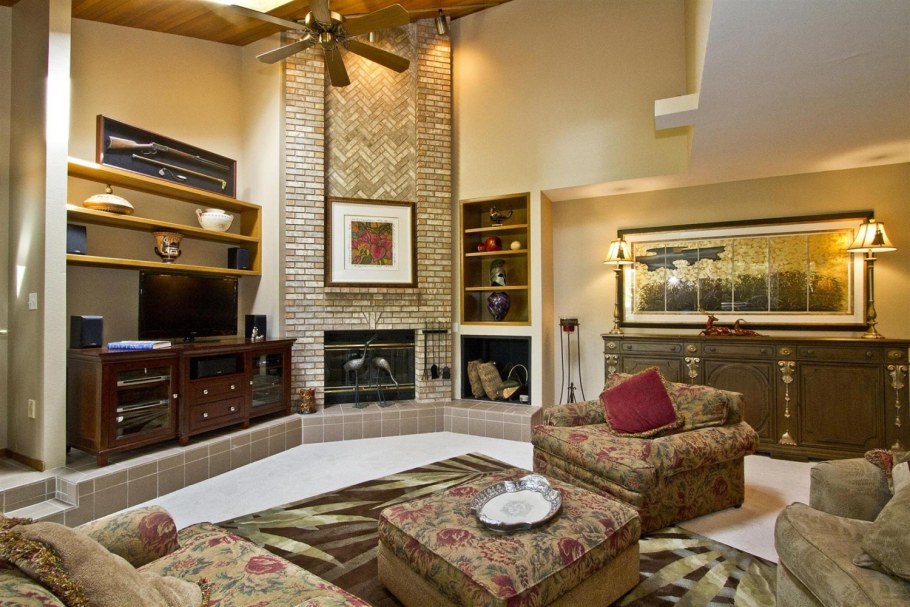 Гостиная в деревенском стиле в квартире