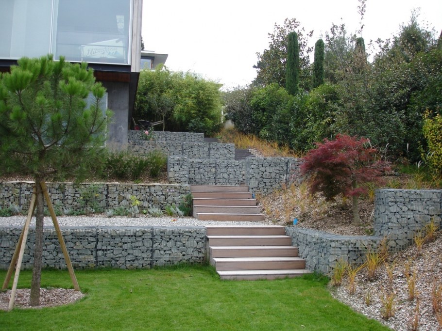 Террасирование габионами