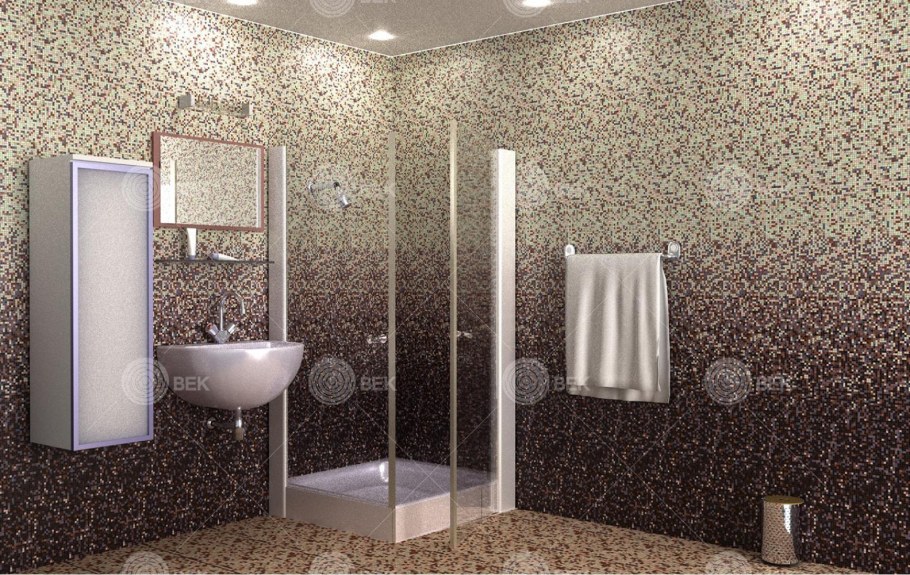 Панели ПВХ 2700x250x7мм мозайка Жемчужная 348