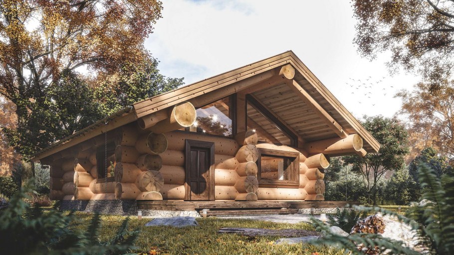 Баня из рубленного бревна