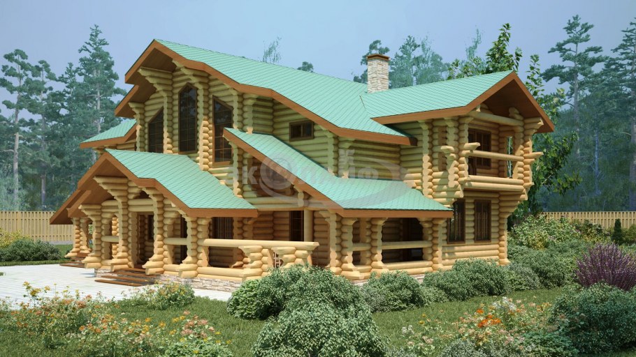 Дом из оцилиндрованного бревна Викинг